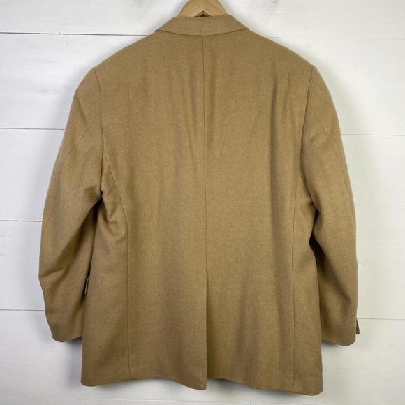 Roundtree & York Mens Blazer 42R Beige 100% Camel Hair Sport Coat Lined Jacket - Picture 2 of 12
